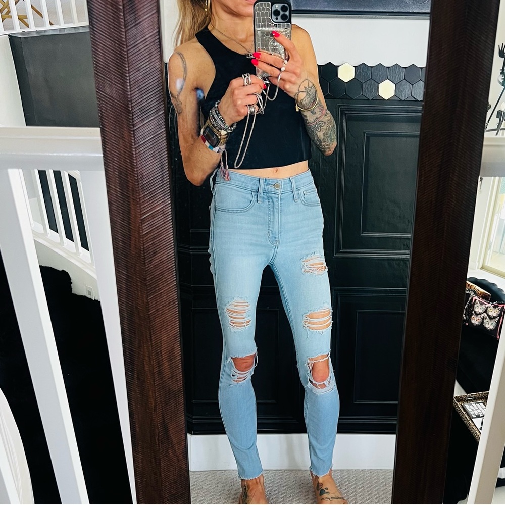 Hollister sz 0 skinny jeans high rise stretch